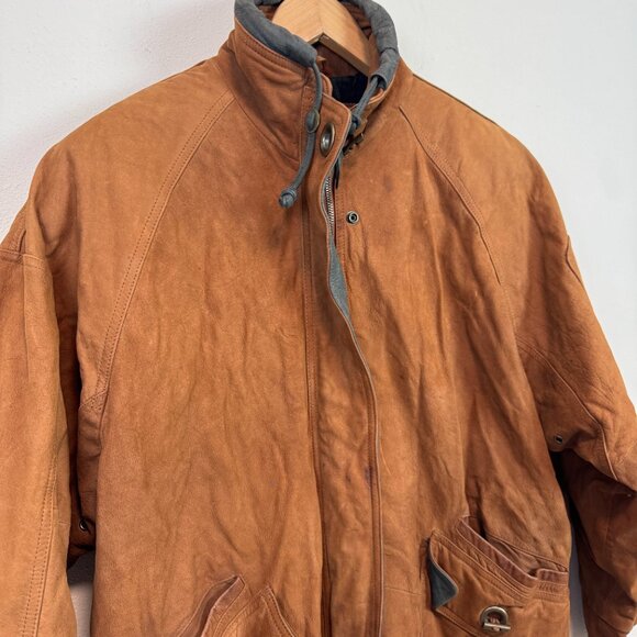 VTG Global Identity G-III Leather Jacket Medium Brown Chore Barn Coat Hunting - Picture 2 of 16